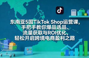 东南亚5国TikTok Shop运营课，手把手教你爆品选品、流量获取与ROI优化，轻松开启跨境电商盈利之路-全网第一网赚项目资源库-中赚网 & 中创网 & 冒泡网 & 福缘网 - 小本轻创业与优质加盟项目首选平台