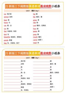 三年级下英语晨读晚默小纸条《闽教版》-全网第一网赚项目资源库-中赚网 & 中创网 & 冒泡网 & 福缘网 - 小本轻创业与优质加盟项目首选平台