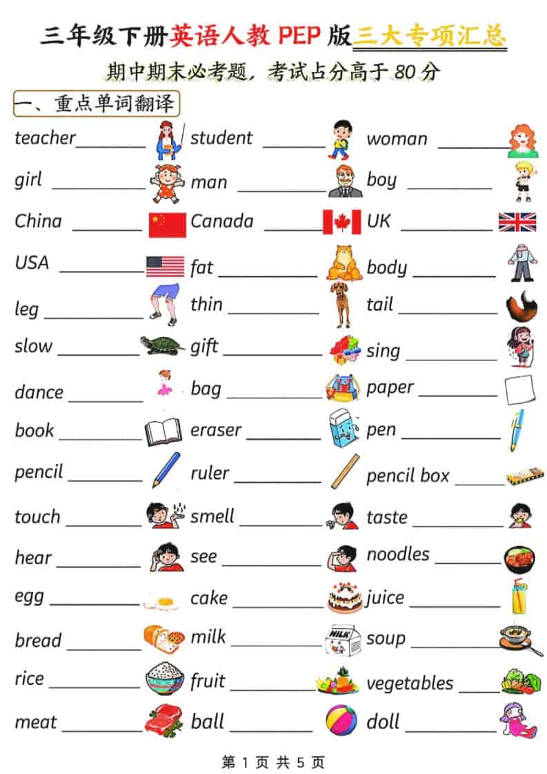 三年级下英语三大专项汇总《人教PEP版》-全网第一网赚项目资源库-中赚网 & 中创网 & 冒泡网 & 福缘网 - 小本轻创业与优质加盟项目首选平台