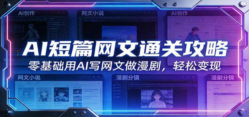 AI短篇网文通关攻略：零基础用AI写网文做漫剧，轻松变现-全网第一网赚项目资源库-中赚网 & 中创网 & 冒泡网 & 福缘网 - 小本轻创业与优质加盟项目首选平台