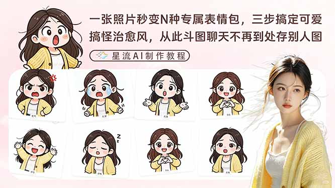 一张照片秒变N种专属表情包,三步搞定可爱搞怪治愈风,从此斗图聊天不再到处存别人图