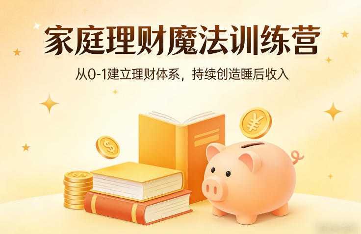 家庭理财魔法训练营，从0-1建立理财体系，持续创造睡后收入-全网第一网赚项目资源库-中赚网 & 中创网 & 冒泡网 & 福缘网 - 小本轻创业与优质加盟项目首选平台