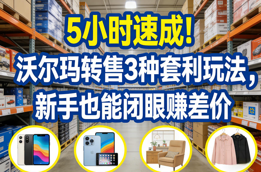5小时速成！沃尔玛转售3种套利玩法，新手也能闭眼賺差价-全网第一网赚项目资源库-中赚网 & 中创网 & 冒泡网 & 福缘网 - 小本轻创业与优质加盟项目首选平台