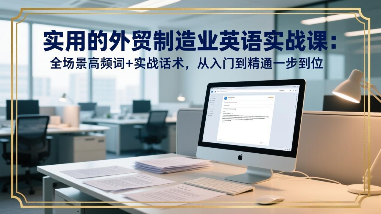 实用的外贸制造业英语实战课：全场景高频词+实战话术，从入门到精通一步到位-全网第一网赚项目资源库-中赚网 & 中创网 & 冒泡网 & 福缘网 - 小本轻创业与优质加盟项目首选平台