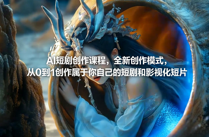 AI短剧创作课程，全新创作模式，从0到1创作属于你自己的短剧和影视化短片-全网第一网赚项目资源库-中赚网 & 中创网 & 冒泡网 & 福缘网 - 小本轻创业与优质加盟项目首选平台
