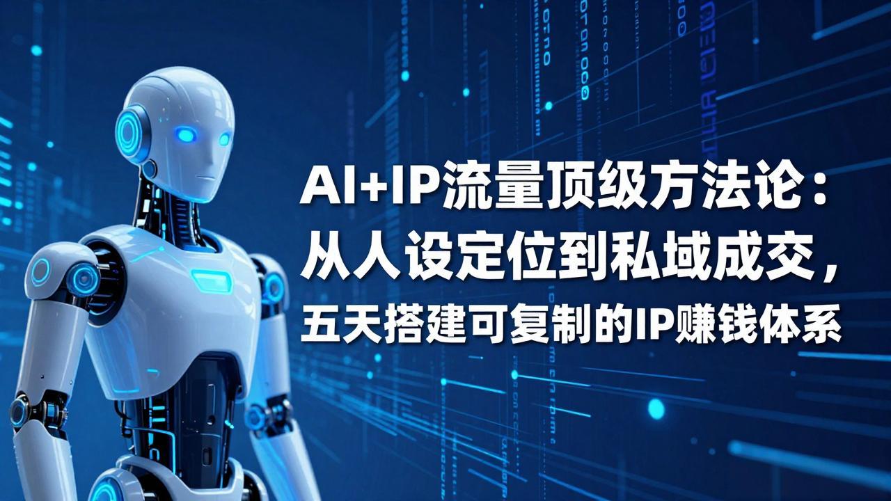 AI+IP顶级方法论：从人设定位到私域成交，五天搭建可复制的IP赚钱体系-全网第一网赚项目资源库-中赚网 & 中创网 & 冒泡网 & 福缘网 - 小本轻创业与优质加盟项目首选平台