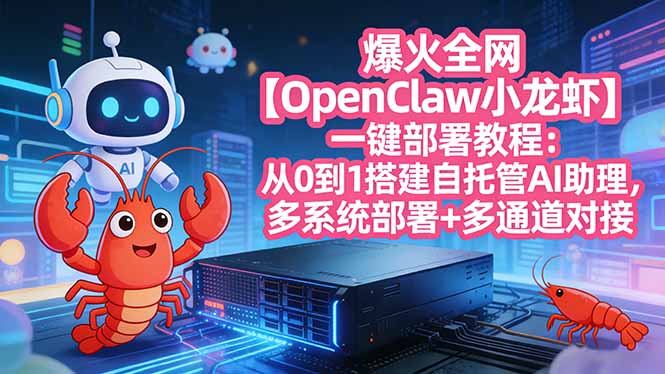 爆火全网【OpenClaw 小龙虾】一键部署教程：从0到1搭建自托管AI助理，多系统部署+多通道对接-全网第一网赚项目资源库-中赚网 & 中创网 & 冒泡网 & 福缘网 - 小本轻创业与优质加盟项目首选平台
