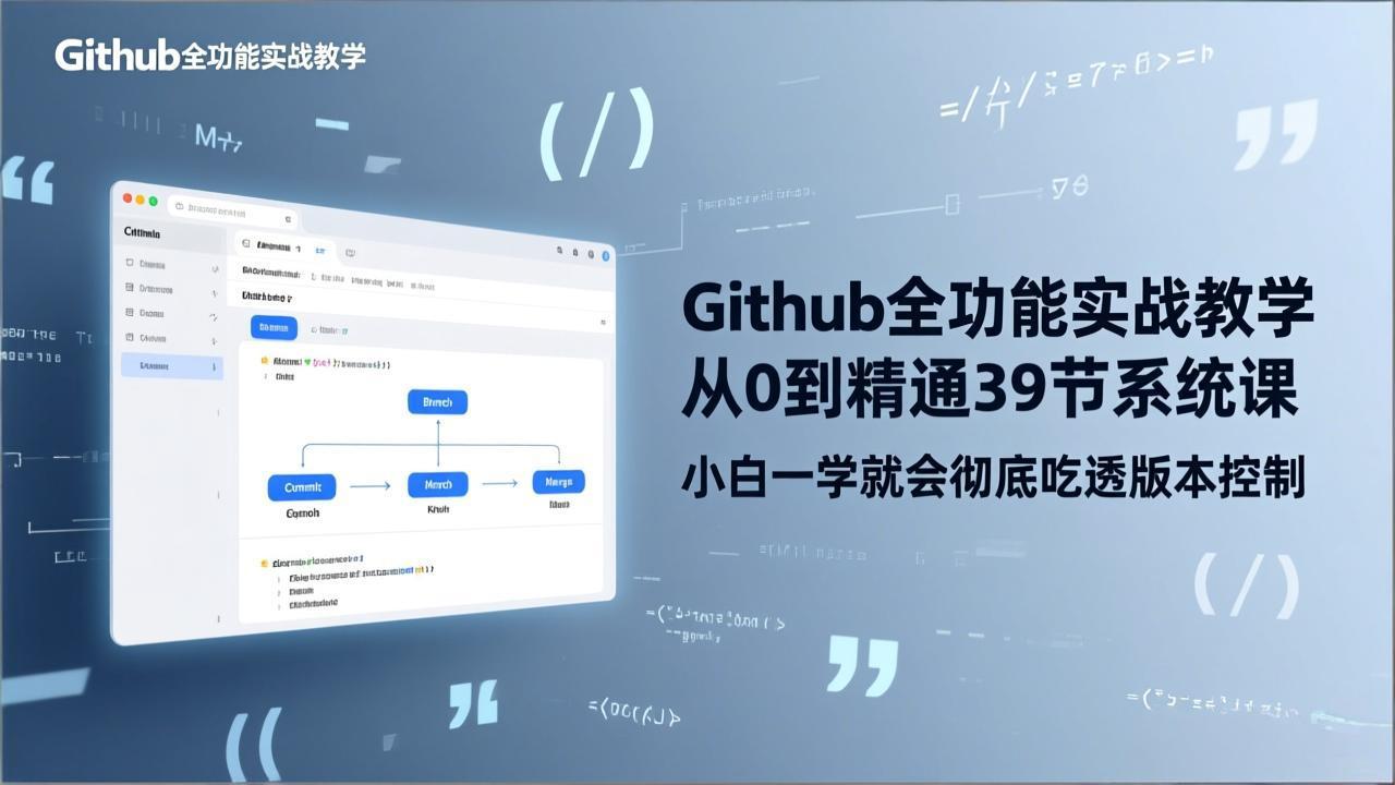 GitHub-全功能实战教学，从0到精通39节系统课，小白一学就会彻底吃透版本控制-全网第一网赚项目资源库-中赚网 & 中创网 & 冒泡网 & 福缘网 - 小本轻创业与优质加盟项目首选平台