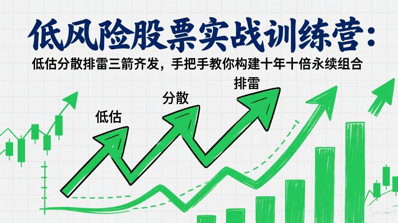 低风险股票实战训练营：低估分散排雷三箭齐发，手把手教你构建十年十倍永续组合-全网第一网赚项目资源库-中赚网 & 中创网 & 冒泡网 & 福缘网 - 小本轻创业与优质加盟项目首选平台